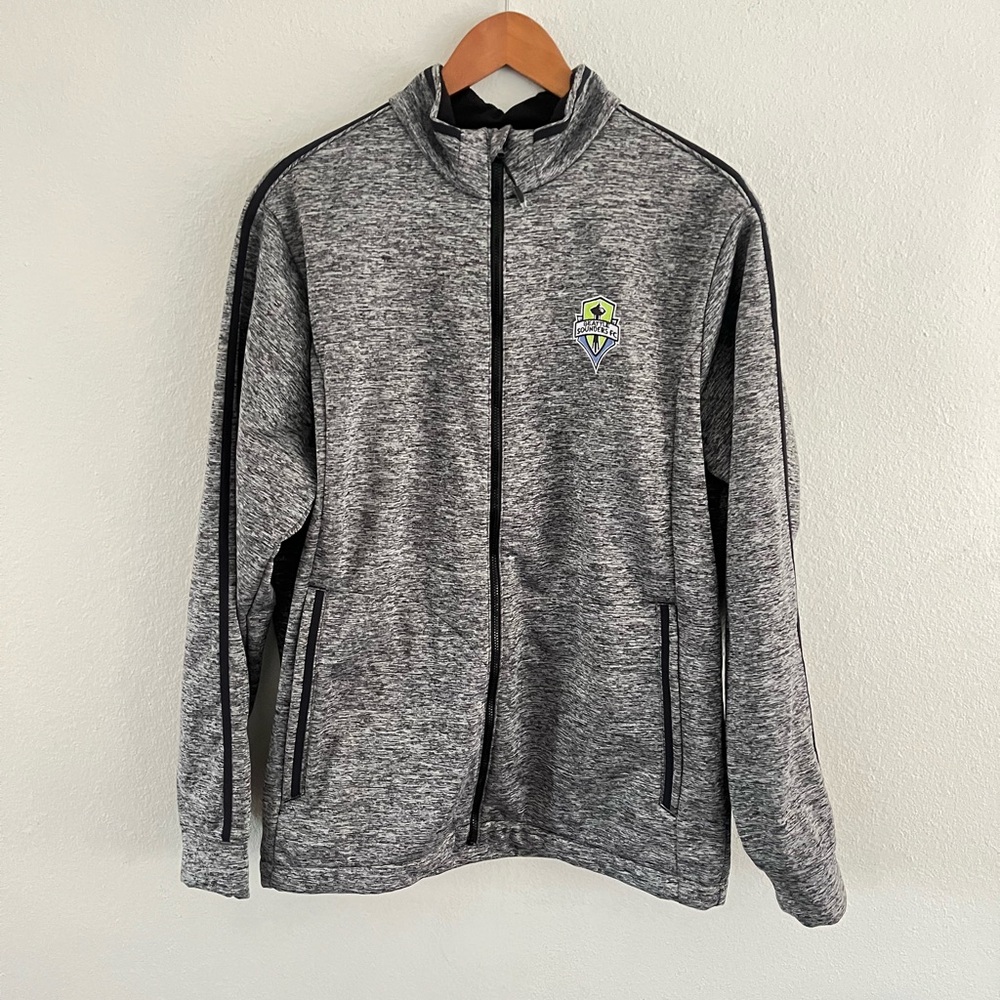 Seattle Sounders Men’s Zip Up Heather Gray Jacket- L